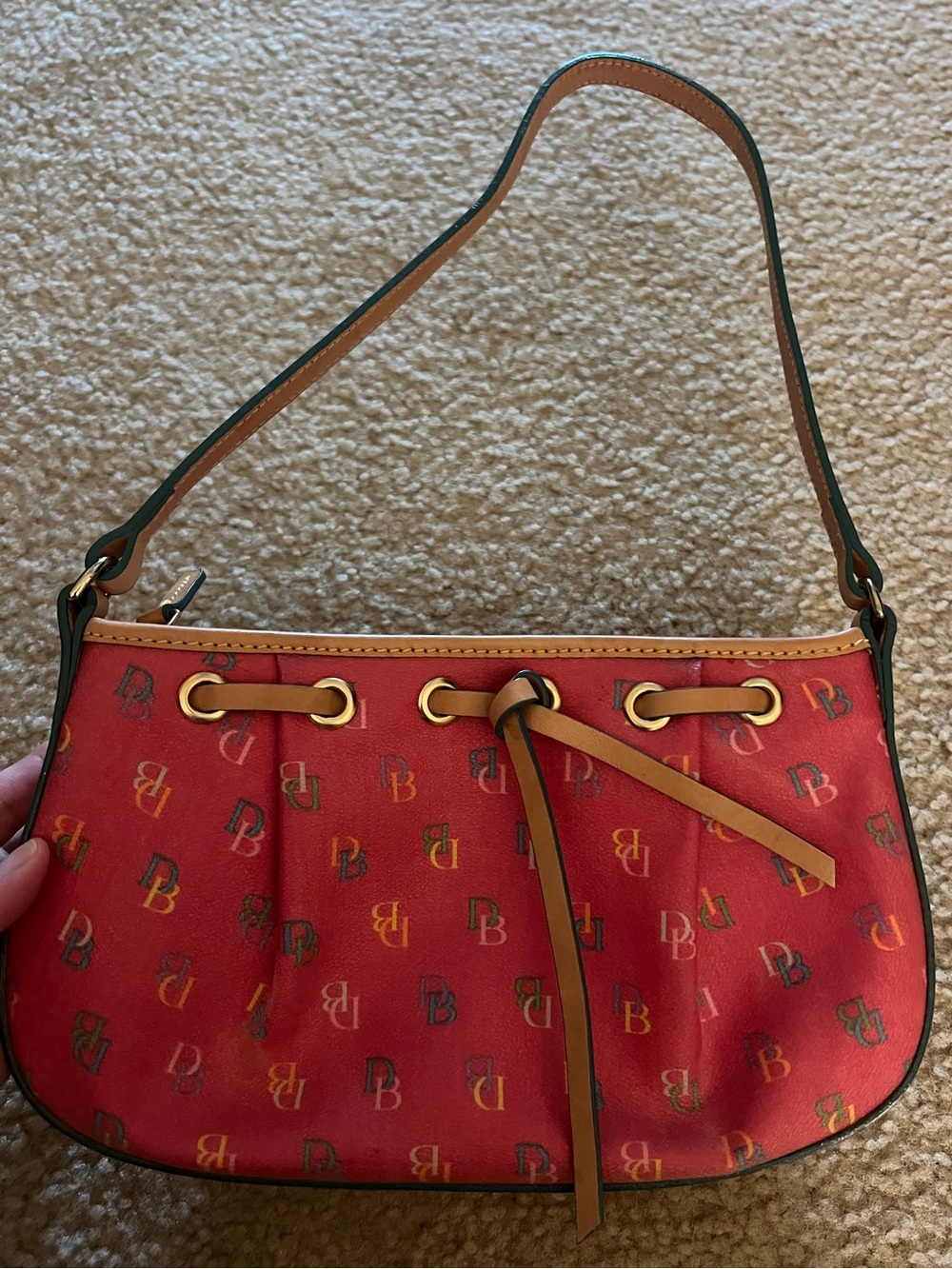 Dooney & Bourke Pink Logo-Print Shoulder Bag - Picture 6 of 6